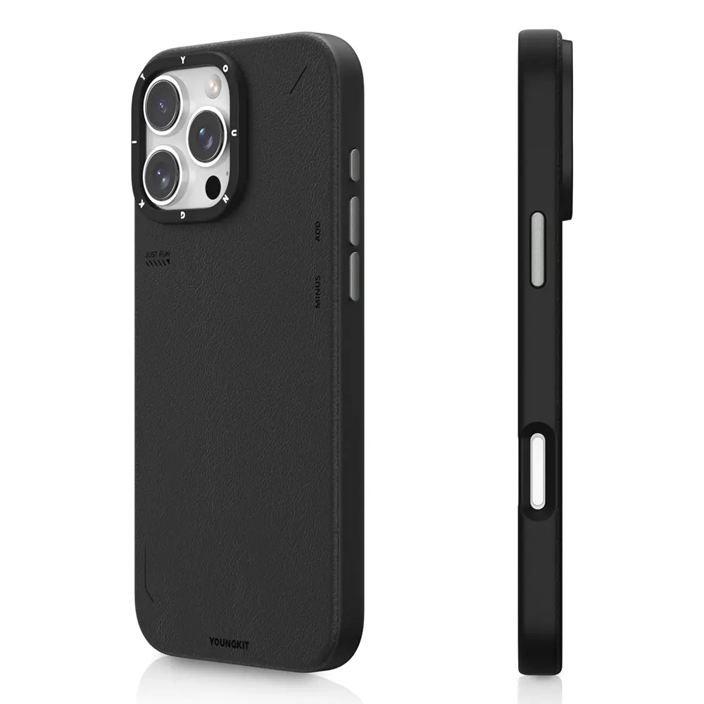 iPhone 16 Pro MagSafe Uyumlu Mat Deri Desenli Kılıf - Youngkit Tech Fashion