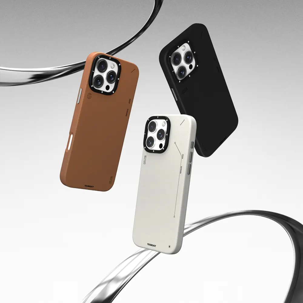 iPhone 16 Pro MagSafe Uyumlu Mat Deri Desenli Kılıf - Youngkit Tech Fashion