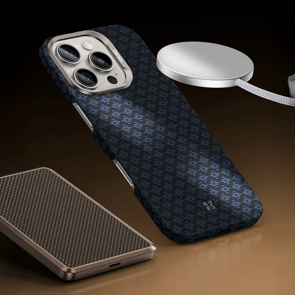iPhone 16 Pro MagSafe Uyumlu Kevlar Karbon Kılıf - Benks ArmorAir ArmorGrid