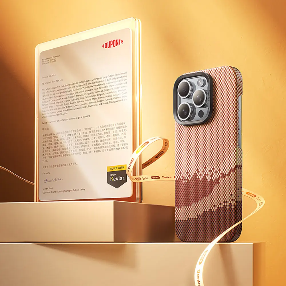 iPhone 16 Pro MagSafe Uyumlu Kevlar Kılıf - Benks GoldenTide ArmorAir