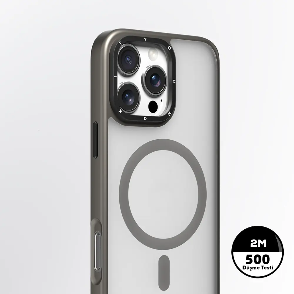 iPhone 16 Pro MagSafe Uyumlu Cam Arka Yüzeyli Kılıf - Youngkit Gemstone