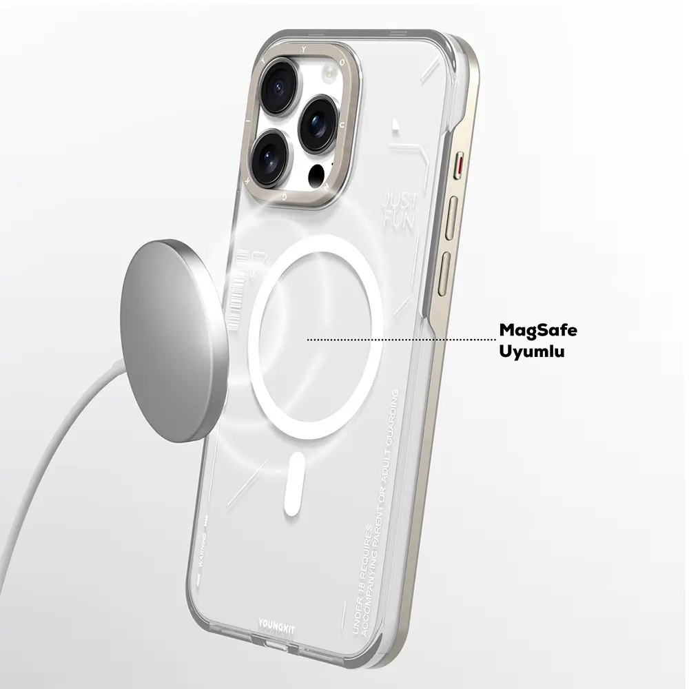 iPhone 16 Pro MagSafe Uyumlu Çıkarılabilir Arka Yüzeyli Kılıf - Youngkit Mecha