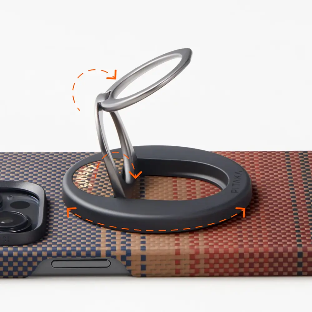 iPhone 16 Pro MagSafe Uyumlu Aramid Fiber Kılıf - Pitaka Tactile Woven Sunset