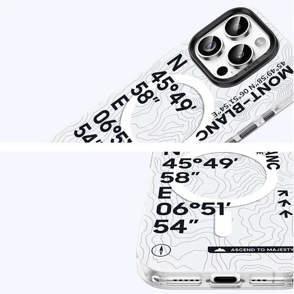 iPhone 16 Pro MagSafe Uyumlu Koordinat Desenli Kılıf - Benks Summit