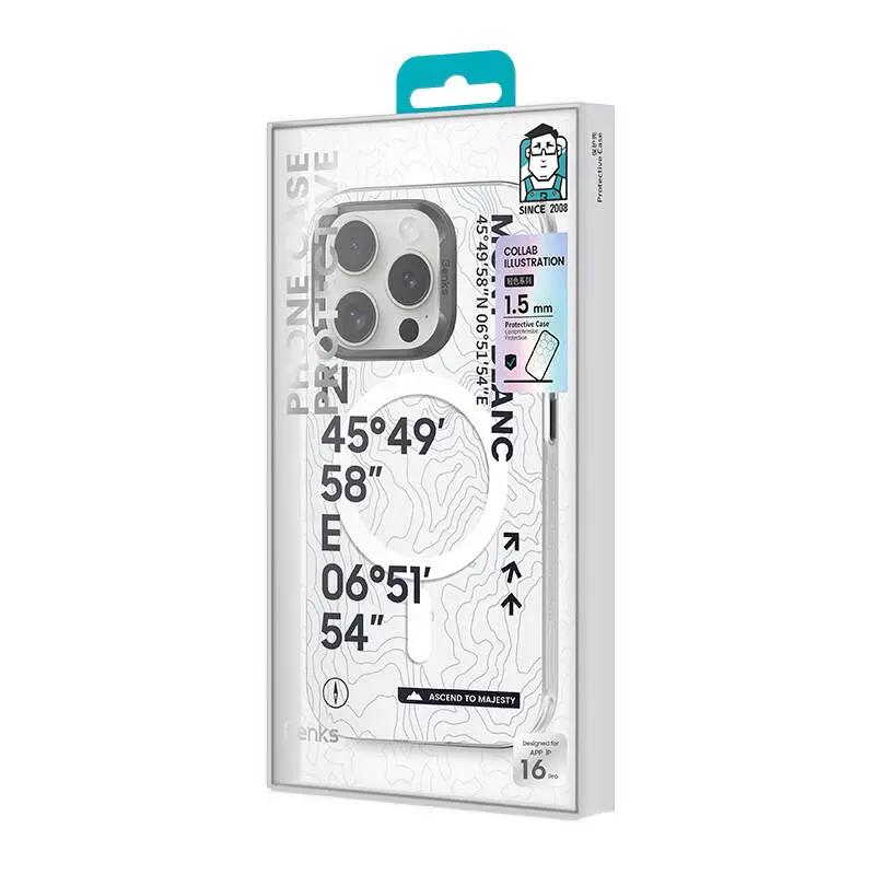 iPhone 16 Pro MagSafe Uyumlu Koordinat Desenli Kılıf - Benks Summit