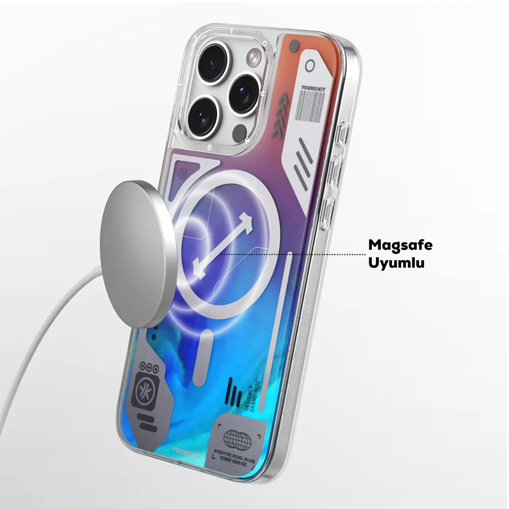 iPhone 16 Pro MagSafe Uyumlu Kılıf, Sıvı Kum Tasarımlı - Youngkit Galaxy Fantasy