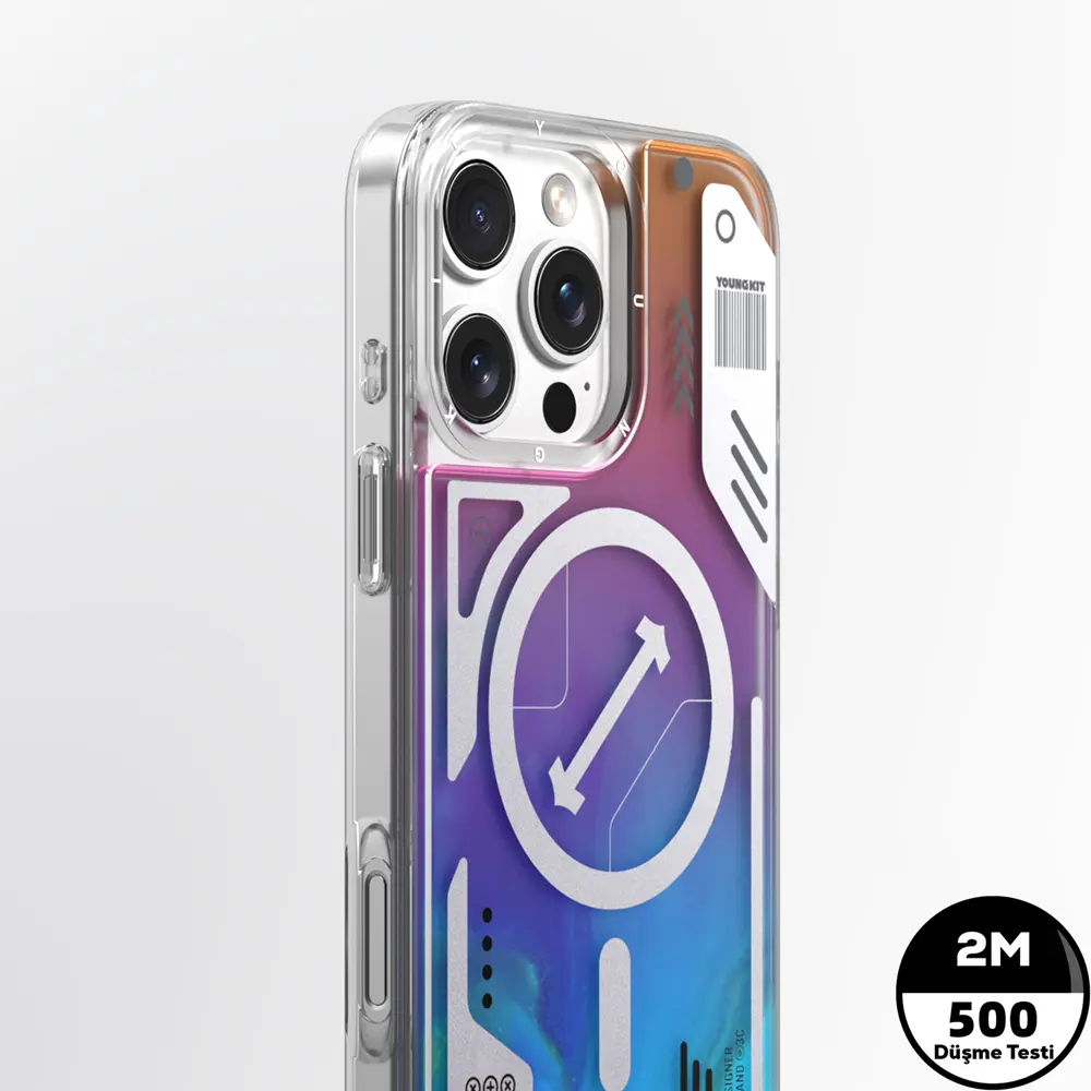 iPhone 16 Pro MagSafe Uyumlu Kılıf, Sıvı Kum Tasarımlı - Youngkit Galaxy Fantasy