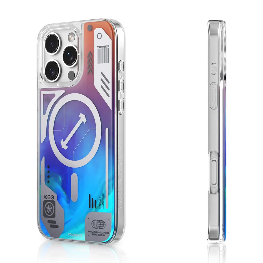 iPhone 16 Pro MagSafe Uyumlu Kılıf, Sıvı Kum Tasarımlı - Youngkit Galaxy Fantasy