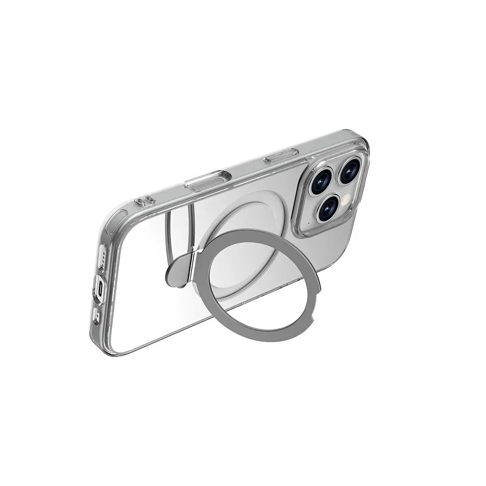 Apple iPhone 16 Pro Kılıf M-safe Şarj Özellikli Raptic Air Stand Serisi Aynalı Arka Yüzey Standlı Kapak