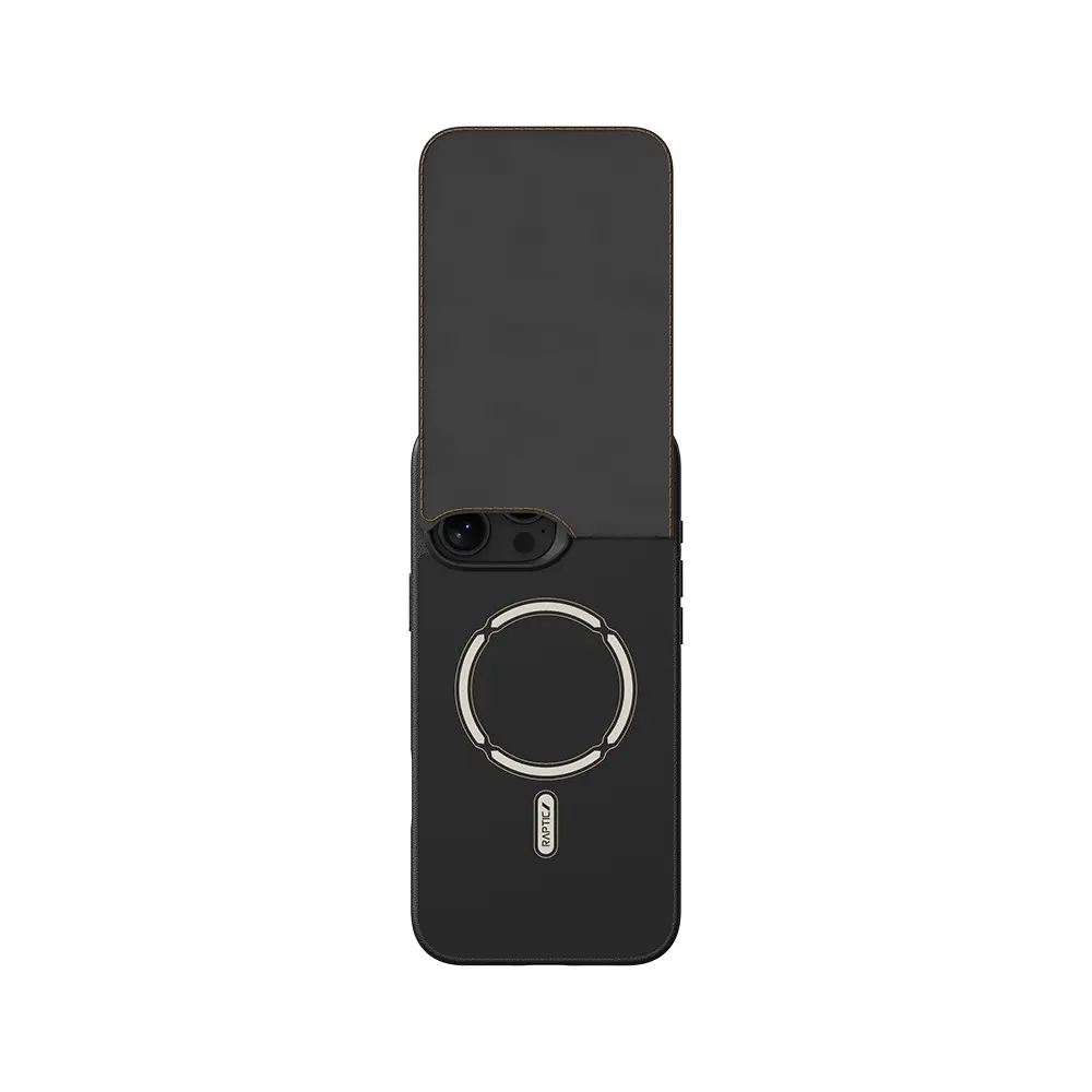 Apple iPhone 16 Pro Kılıf M-safe Şarj Özellikli Raptic Slim Wallet Serisi Deri Görünümlü Kartlıklı Standlı Kapak