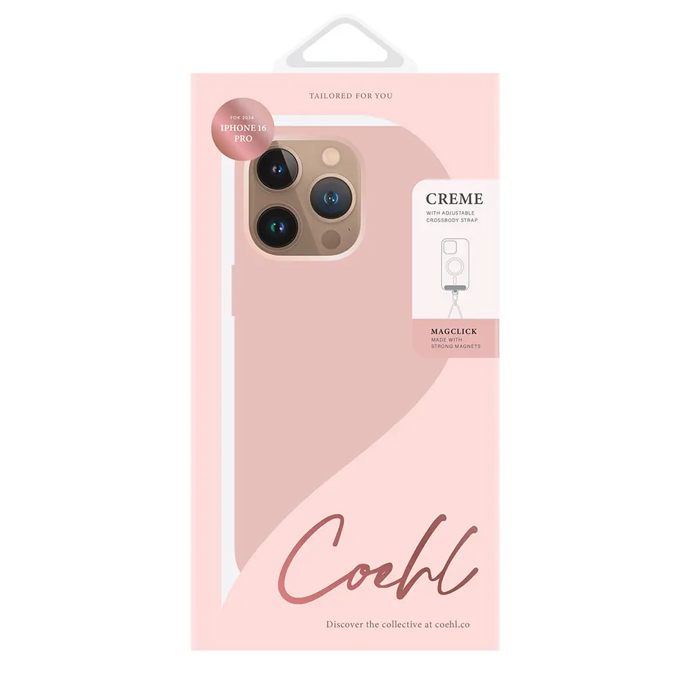 iPhone 16 Pro MagSafe Uyumlu Askı İpli Silikon Kılıf - Coehl Creme