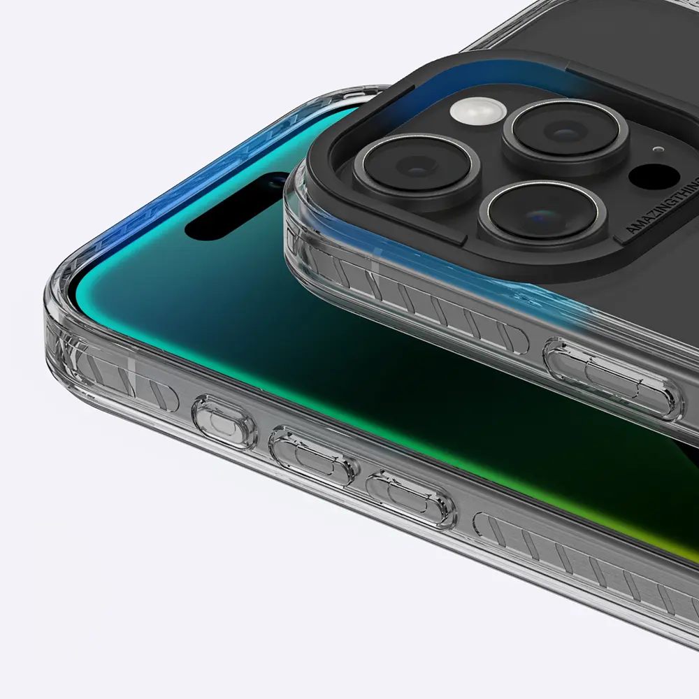iPhone 16 Pro MagSafe Uyumlu Yüzük Standlı Şeffaf Kılıf - Amazingthing Titan Pro