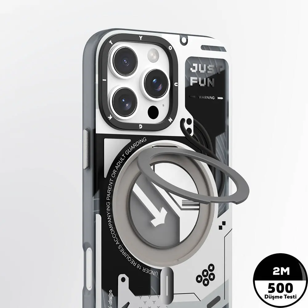 iPhone 16 Pro MagSafe Uyumlu 360° Standlı Kılıf - Youngkit Starship