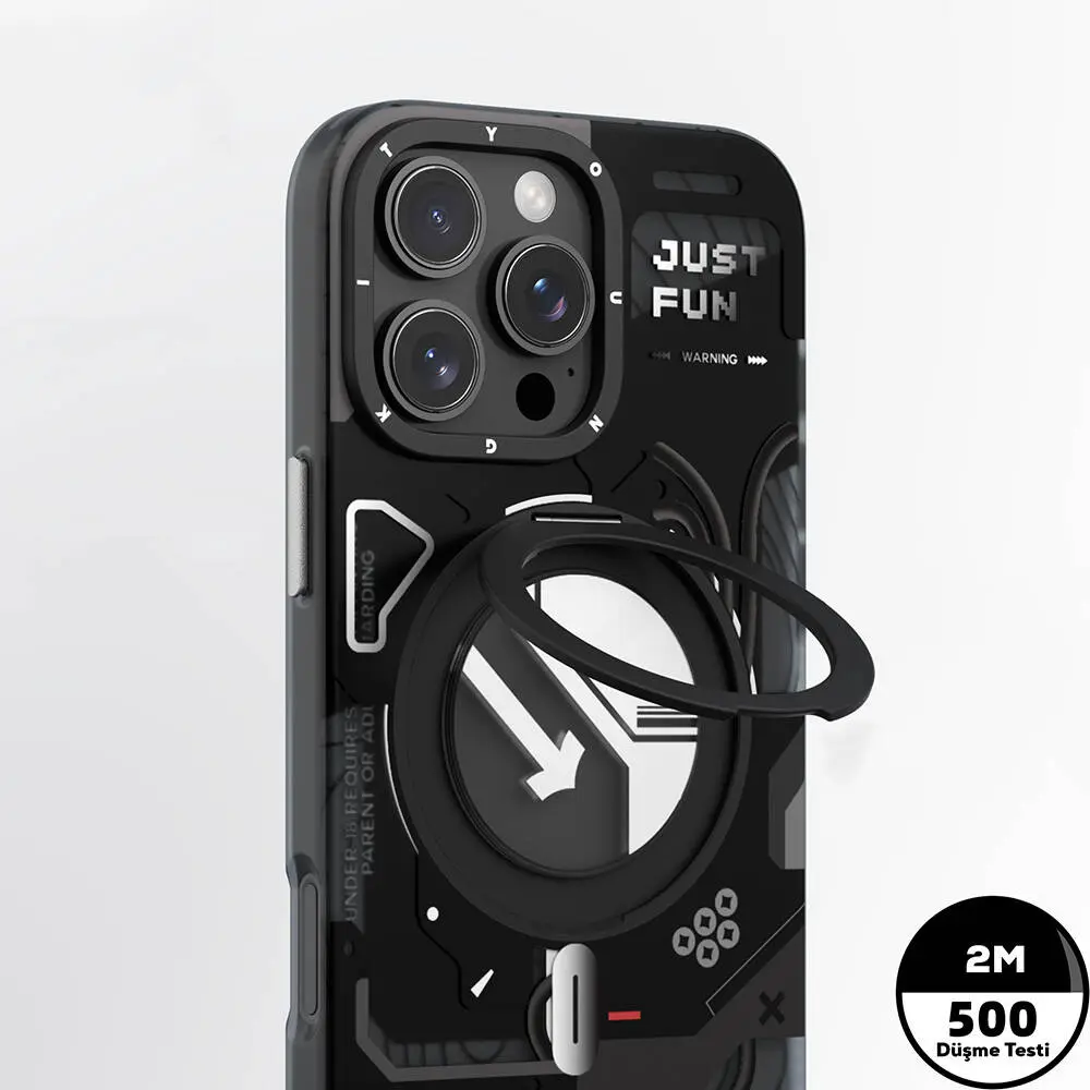 iPhone 16 Pro MagSafe Uyumlu 360° Standlı Kılıf - Youngkit Starship