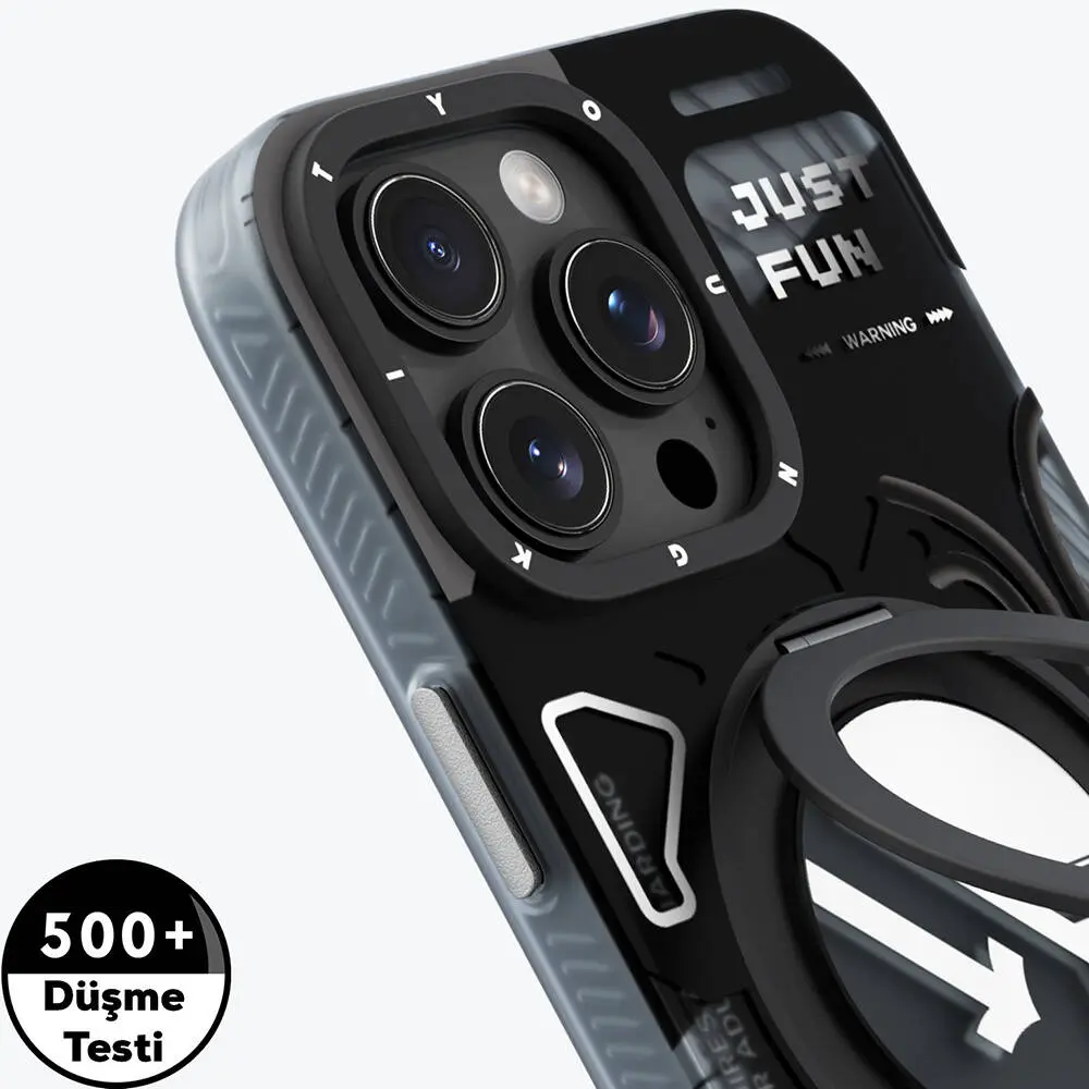 iPhone 16 Pro MagSafe Uyumlu 360° Standlı Kılıf - Youngkit Starship