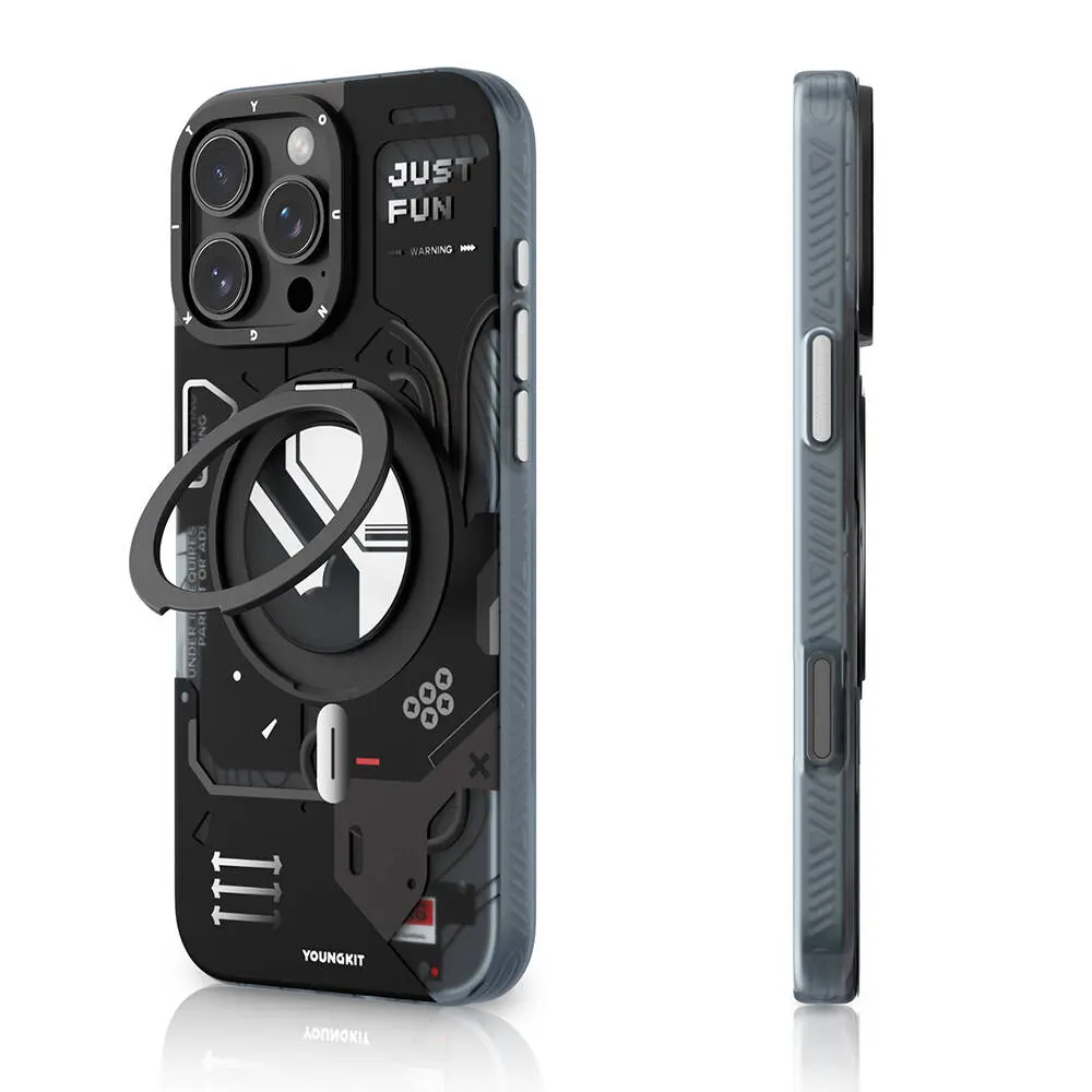iPhone 16 Pro MagSafe Uyumlu 360° Standlı Kılıf - Youngkit Starship