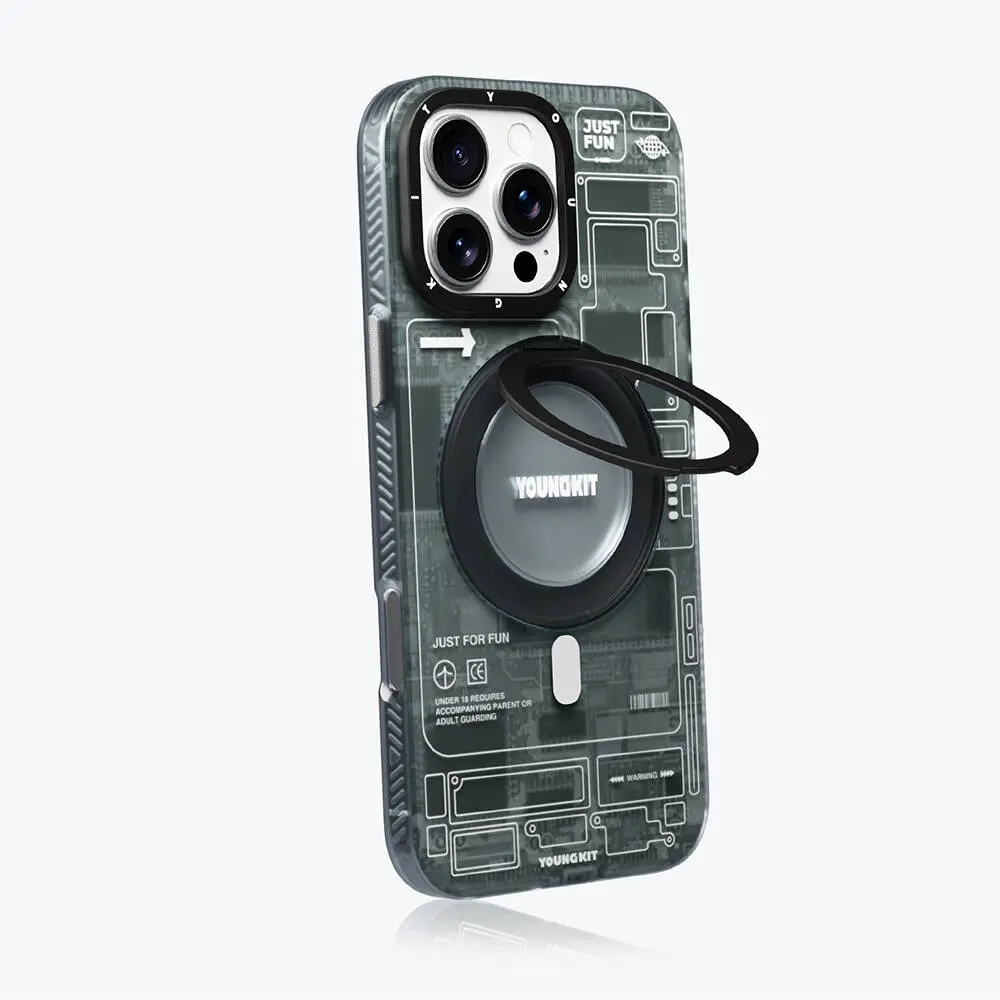 iPhone 16 Pro MagSafe Uyumlu 360° Standlı Kılıf - Youngkit Technology