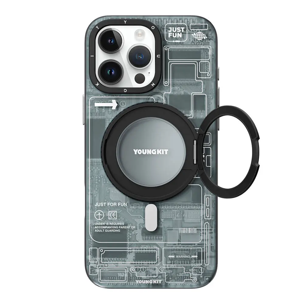 iPhone 16 Pro MagSafe Uyumlu 360° Standlı Kılıf - Youngkit Technology
