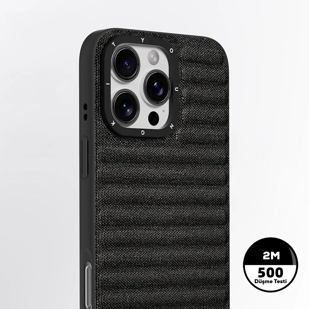 iPhone 16 Pro MagSafe Uyumlu Kumaş Kaplama Kılıf - Youngkit Canvas