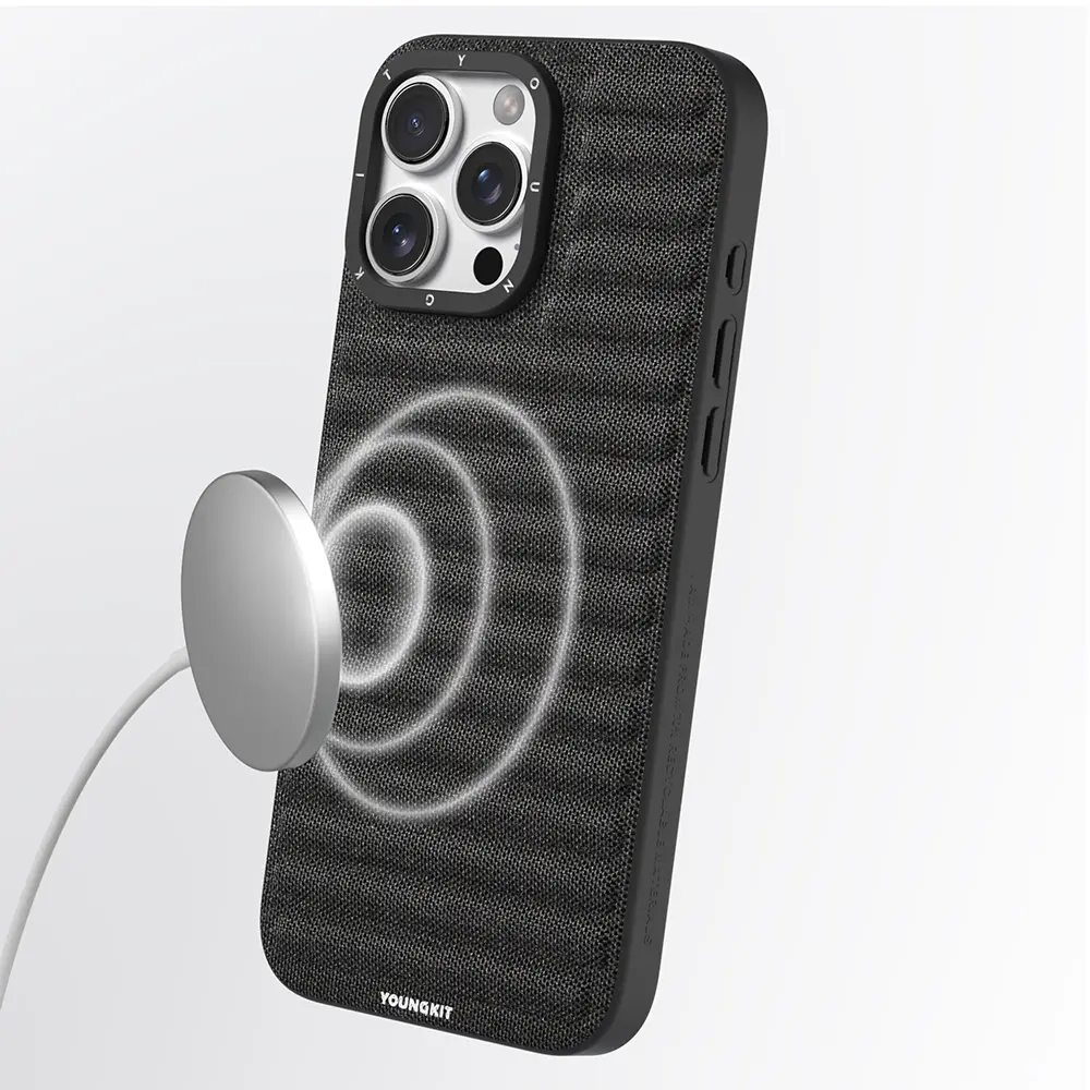 iPhone 16 Pro MagSafe Uyumlu Kumaş Kaplama Kılıf - Youngkit Canvas