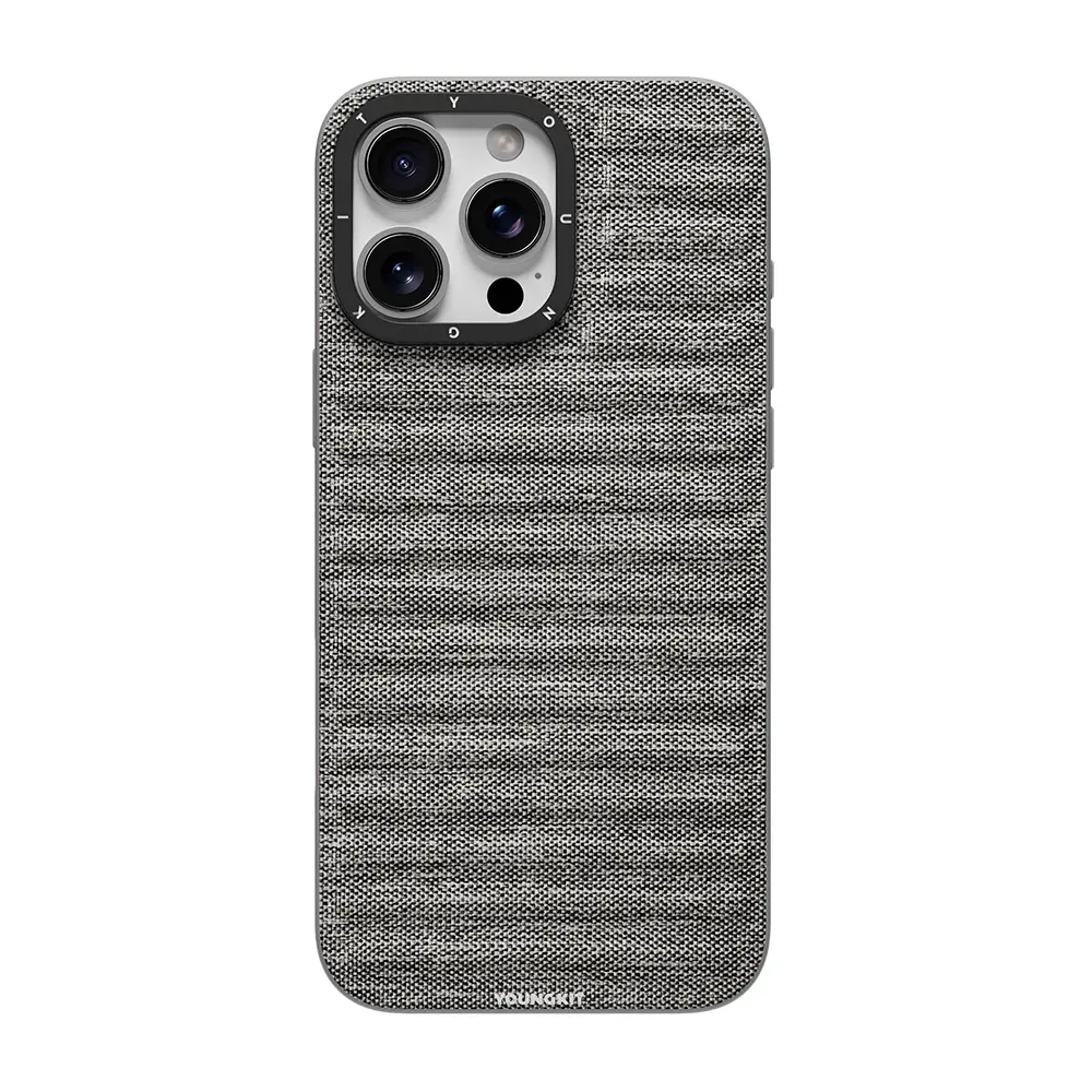 iPhone 16 Pro MagSafe Uyumlu Kumaş Kaplama Kılıf - Youngkit Canvas