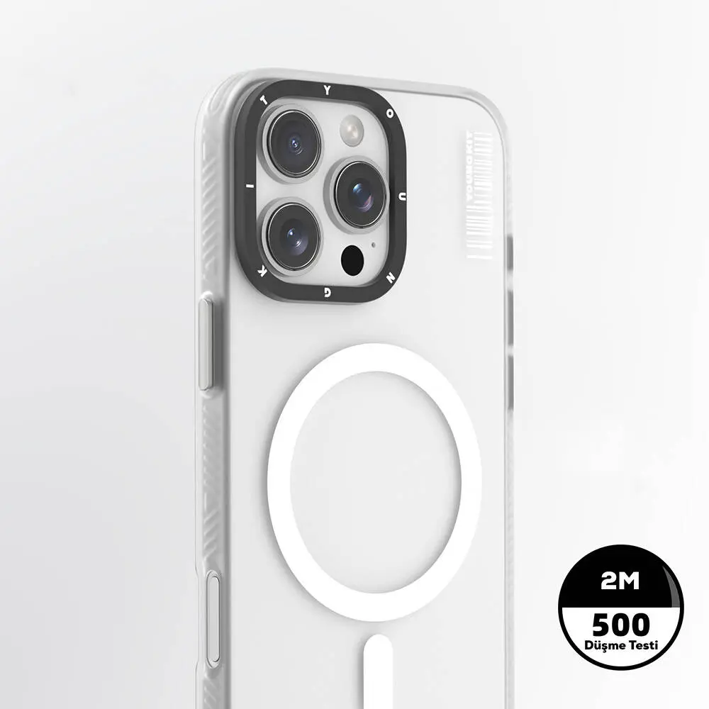 iPhone 16 Pro MagSafe Uyumlu Şeffaf Kılıf - Youngkit Hidden Sand