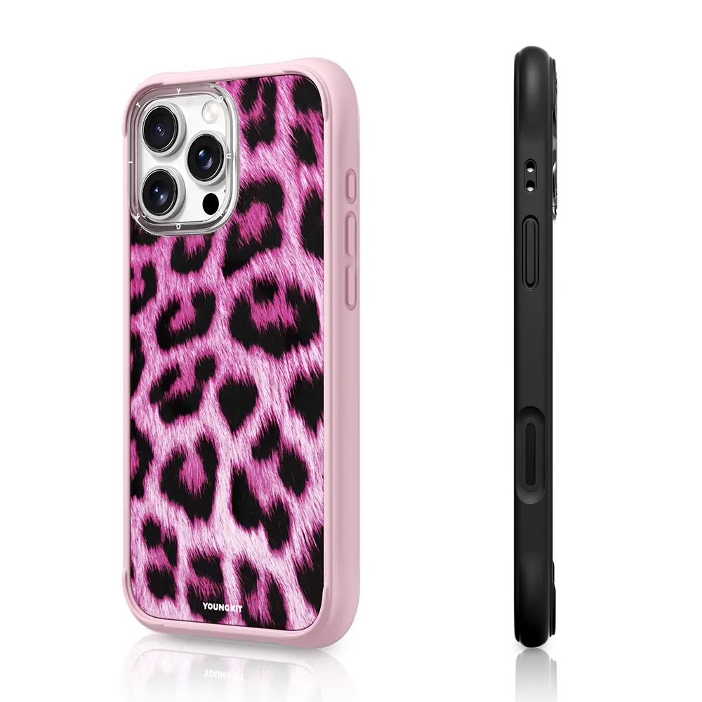 iPhone 16 Pro MagSafe Uyumlu Şeffaf Arka Panelli Kılıf - Youngkit Leopard