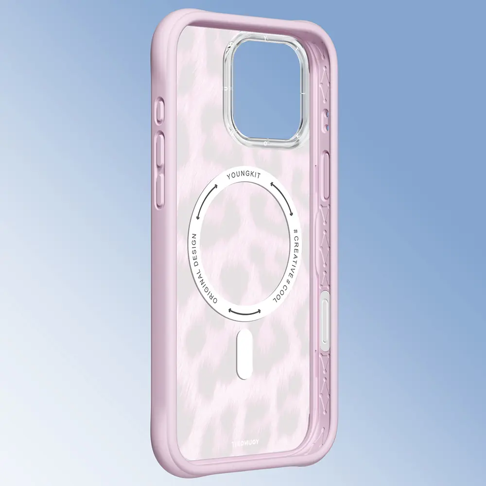 iPhone 16 Pro MagSafe Uyumlu Şeffaf Arka Panelli Kılıf - Youngkit Leopard
