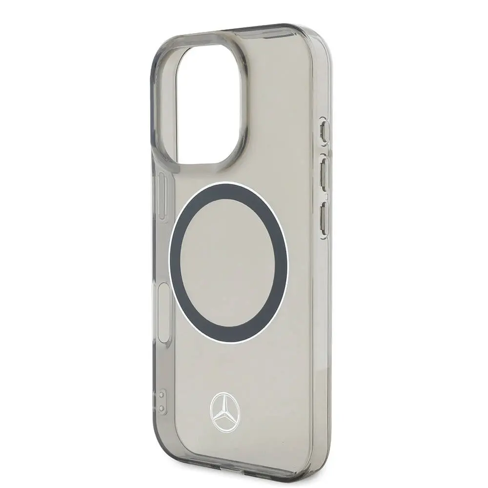 iPhone 16 Pro MagSafe Uyumlu Şeffaf Kılıf - Mercedes Benz Silver Ring