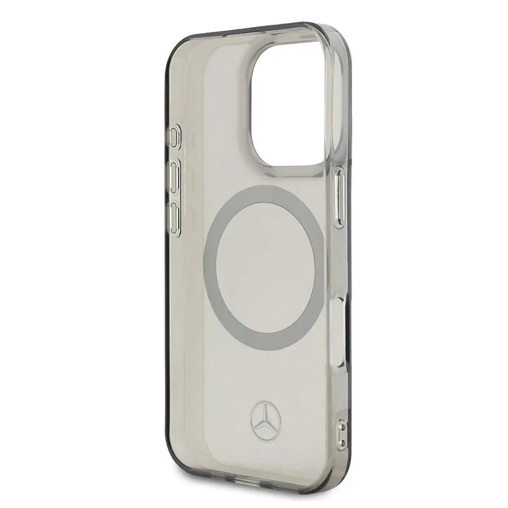 iPhone 16 Pro MagSafe Uyumlu Şeffaf Kılıf - Mercedes Benz Silver Ring