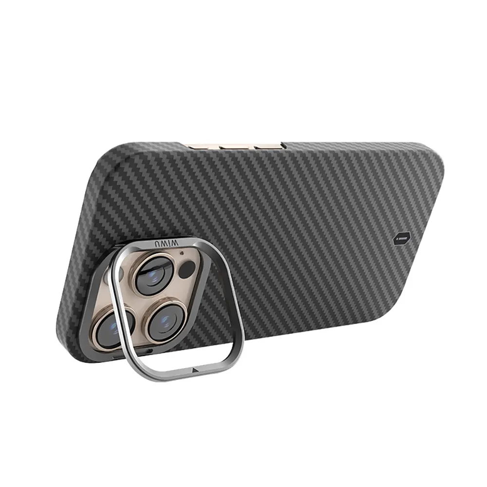 iPhone 16 Pro MagSafe Uyumlu Kamera Standlı Kılıf - Wiwu DCC-206 Aramid Fiber
