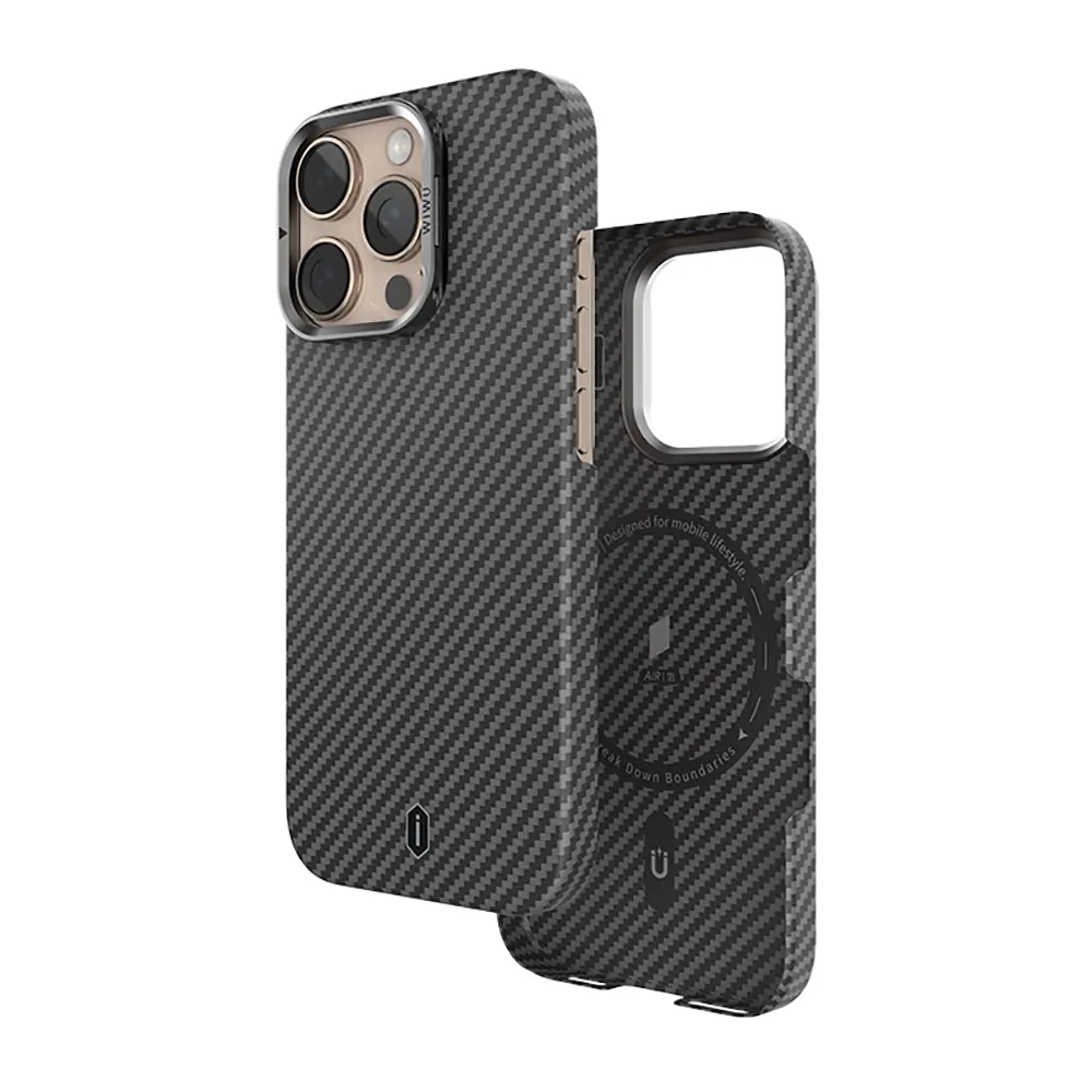 iPhone 16 Pro MagSafe Uyumlu Kamera Standlı Kılıf - Wiwu DCC-206 Aramid Fiber