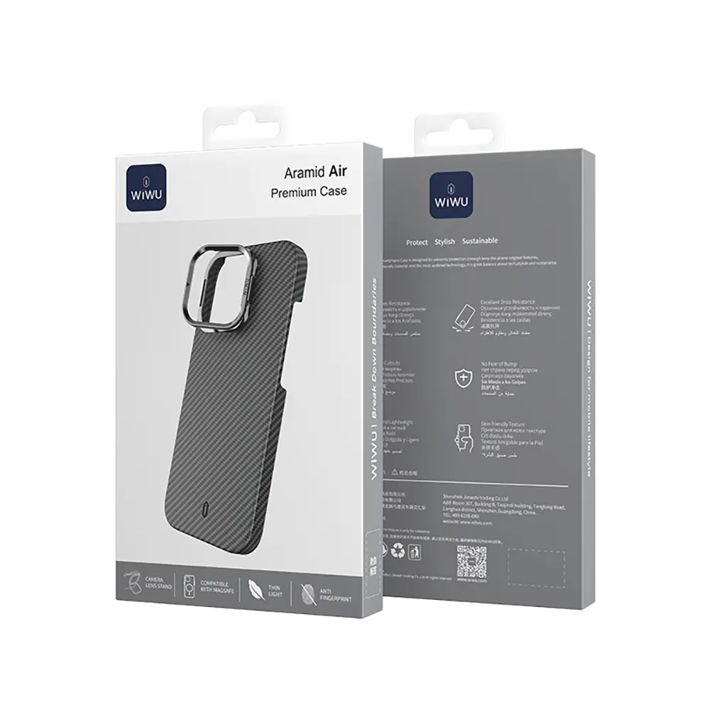 iPhone 16 Pro MagSafe Uyumlu Kamera Standlı Kılıf - Wiwu DCC-206 Aramid Fiber