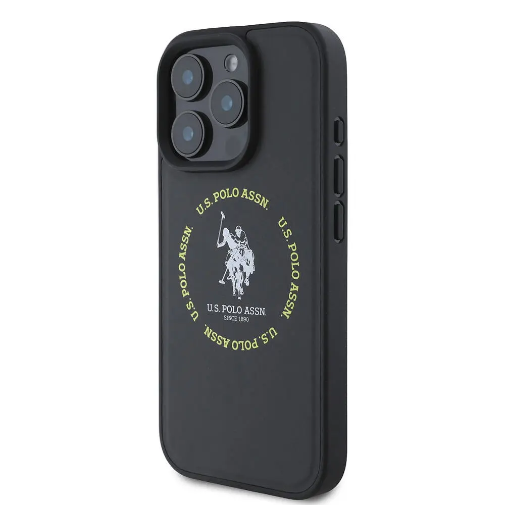 iPhone 16 Pro MagSafe Uyumlu Deri Kılıf - U.S. Polo Assn. Circle & Double Horse