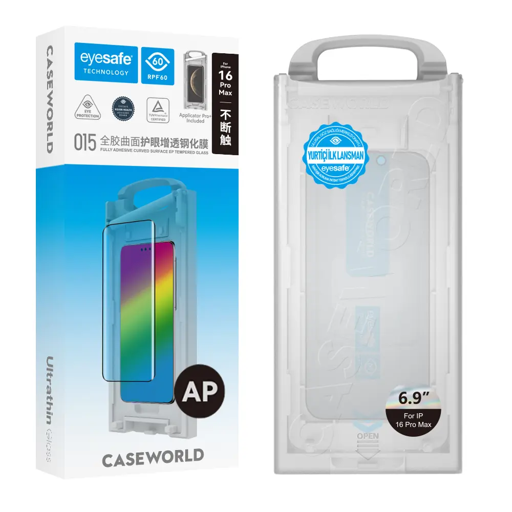iPhone 16 Pro Max 0.15 mm Eyesafe Cam Ekran Koruyucu - CaseWorld Armor