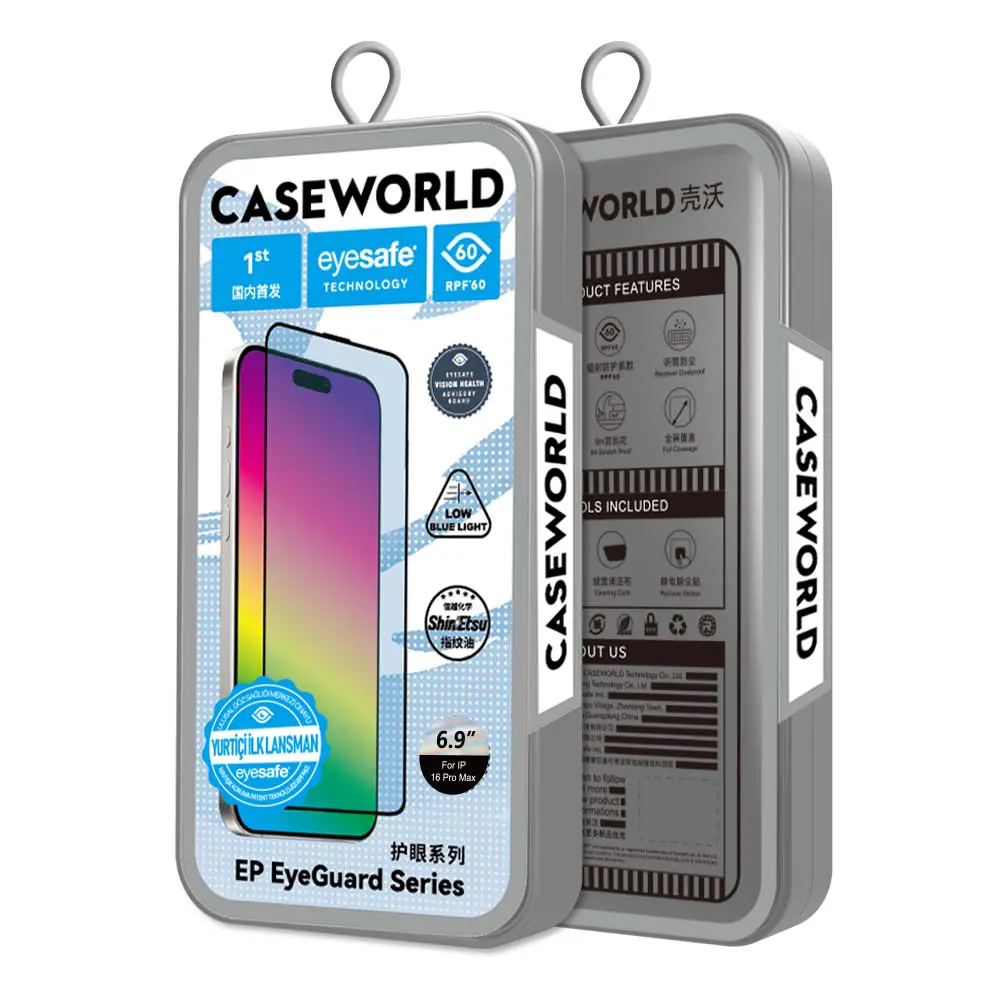 iPhone 16 Pro Max 2.5D Eyesafe Cam Ekran Koruyucu - CaseWorld EyeGuard