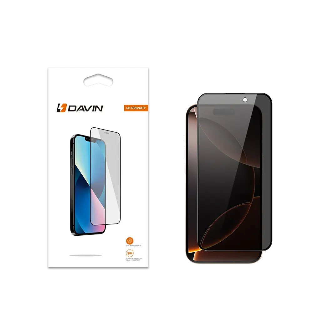 iPhone 16 Pro Max 5D Gizlilik Cam Ekran Koruyucu - Davin