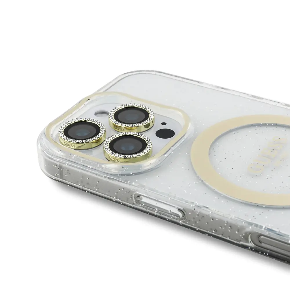 iPhone 16 Pro Max 3'lü Aksesuar Seti, Simli Glitter Kılıf - Guess