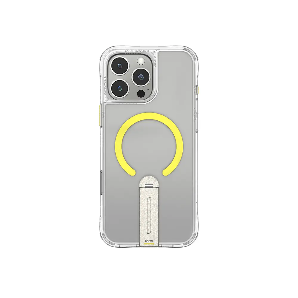 iPhone 16 Pro Max MagSafe Uyumlu 360° Standlı Şeffaf Kılıf - Skinarma Helix