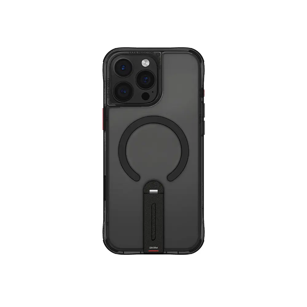 iPhone 16 Pro Max MagSafe Uyumlu 360° Standlı Şeffaf Kılıf - Skinarma Helix