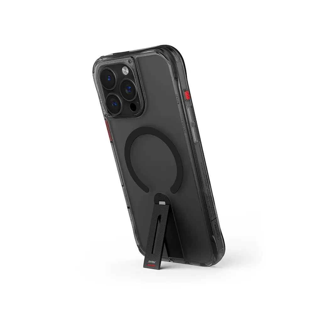 iPhone 16 Pro Max MagSafe Uyumlu 360° Standlı Şeffaf Kılıf - Skinarma Helix