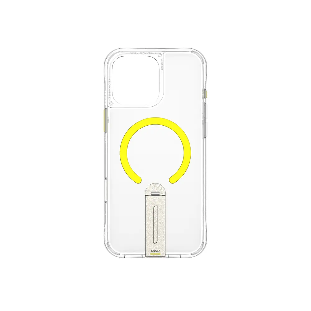 iPhone 16 Pro Max MagSafe Uyumlu 360° Standlı Şeffaf Kılıf - Skinarma Helix