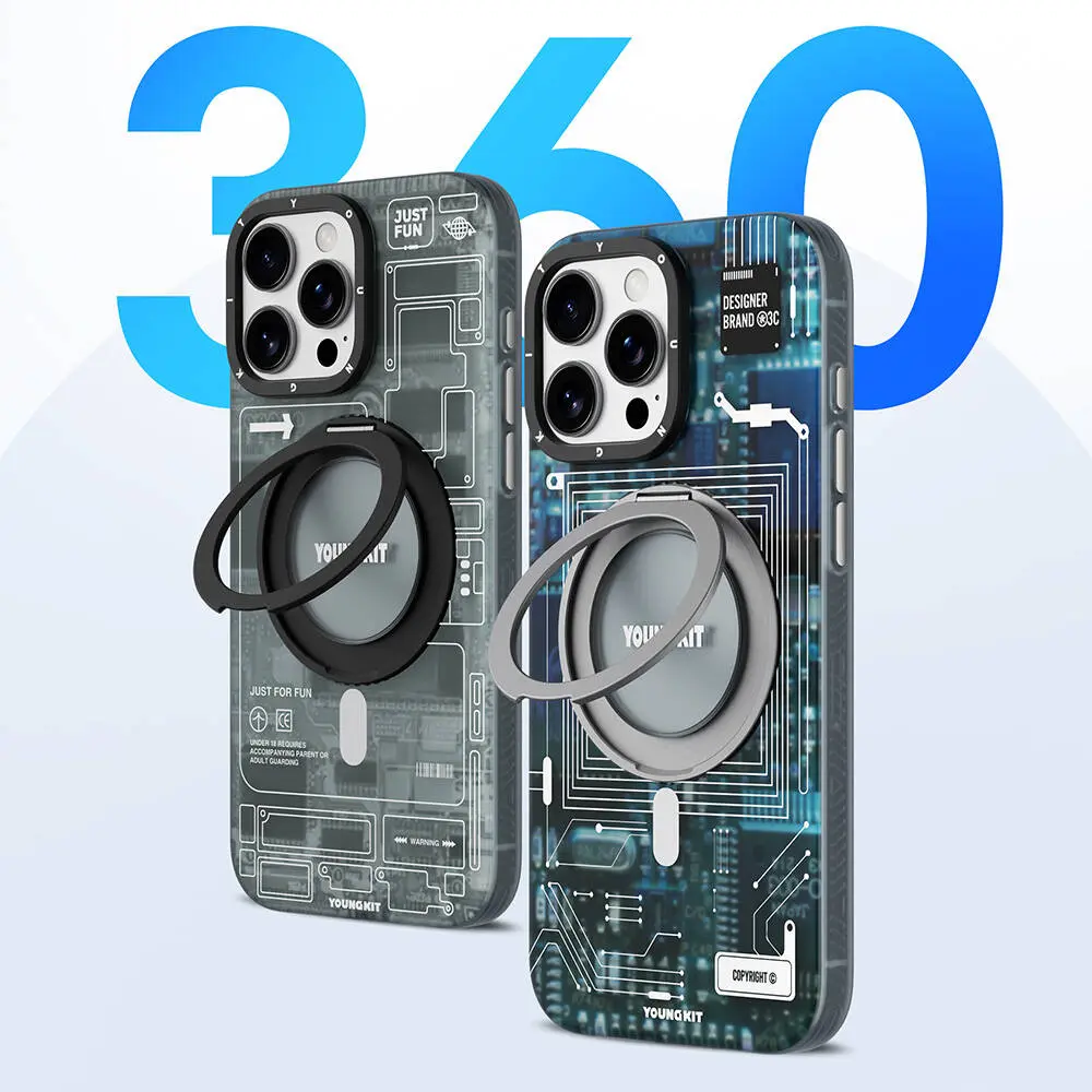 iPhone 16 Pro Max MagSafe Uyumlu 360° Standlı Kılıf - Youngkit Technology
