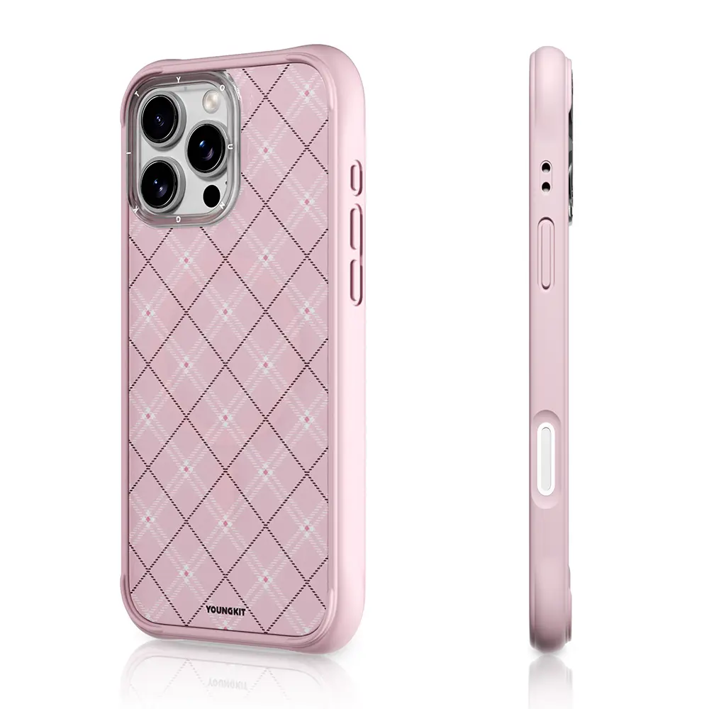 iPhone 16 Pro Max MagSafe Uyumlu Şeffaf Olmayan Kılıf - Youngkit Argyle