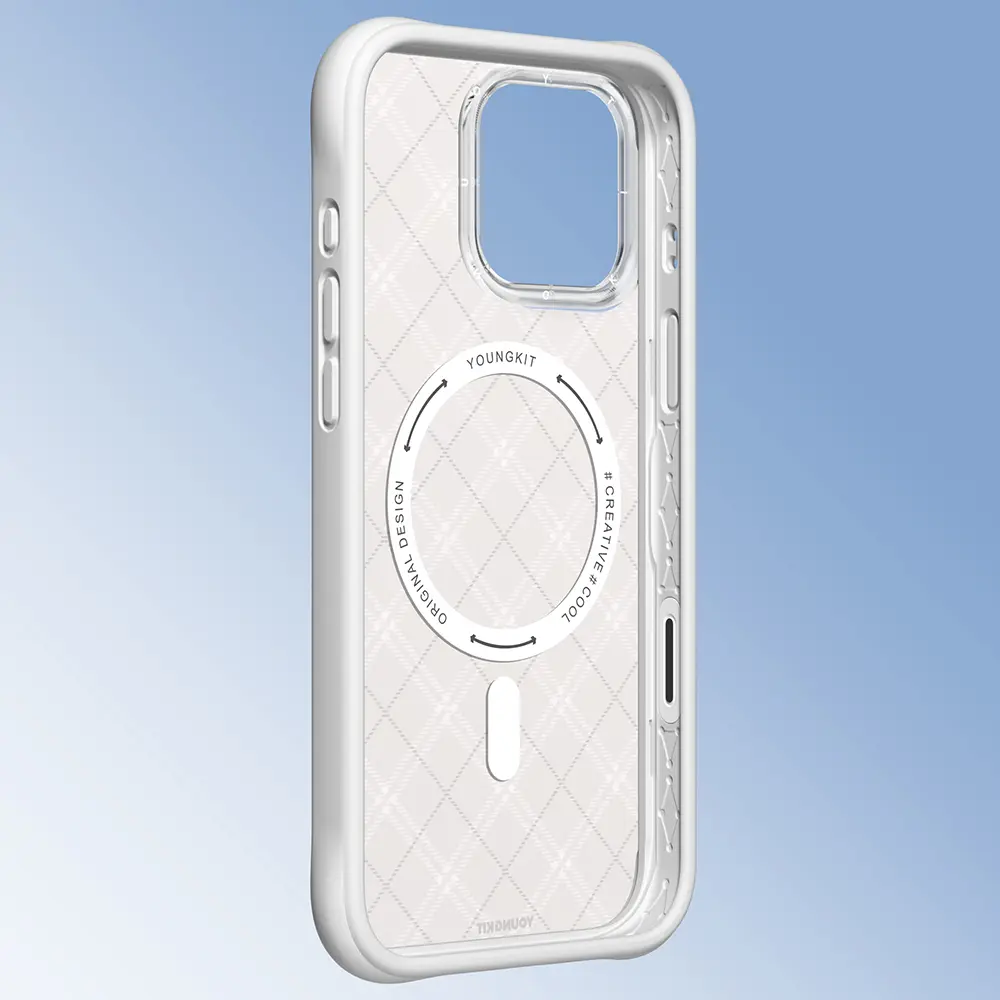 iPhone 16 Pro Max MagSafe Uyumlu Şeffaf Olmayan Kılıf - Youngkit Argyle