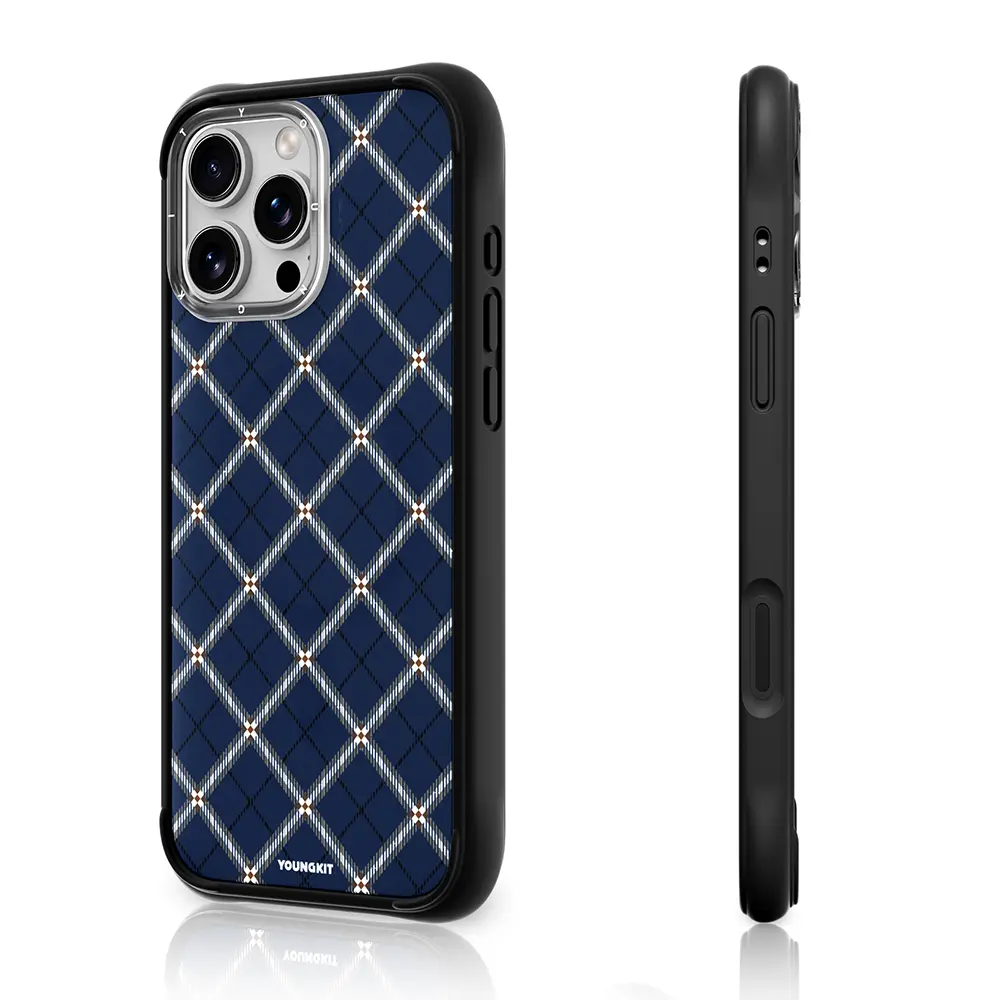 iPhone 16 Pro Max MagSafe Uyumlu Şeffaf Olmayan Kılıf - Youngkit Argyle