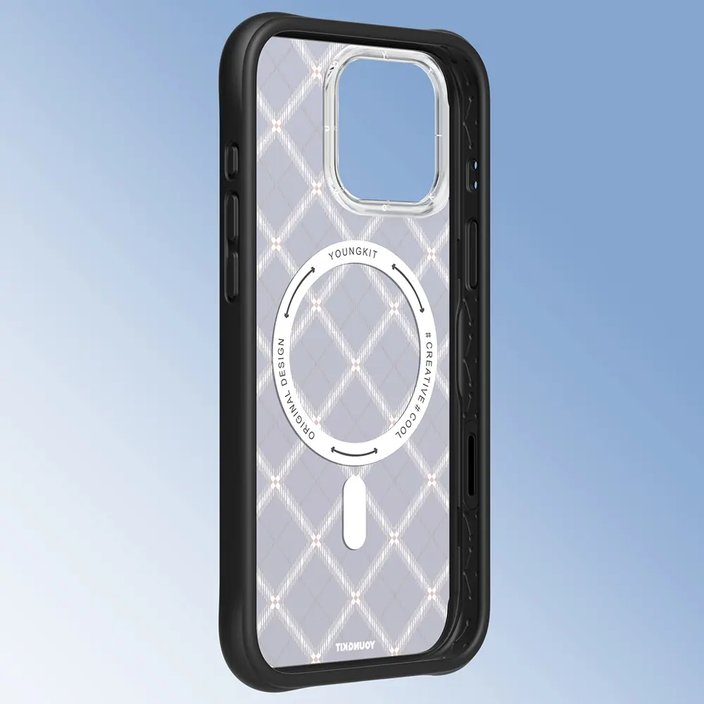 iPhone 16 Pro Max MagSafe Uyumlu Şeffaf Olmayan Kılıf - Youngkit Argyle