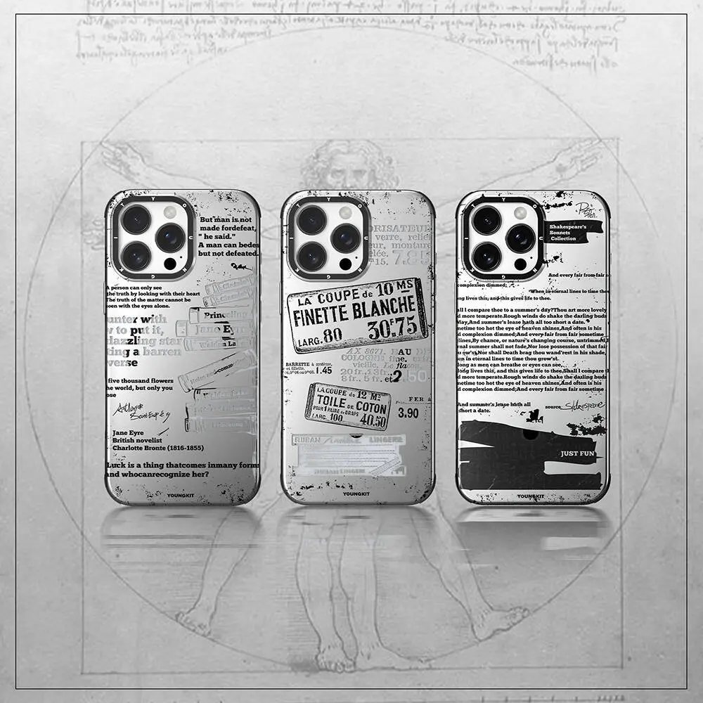iPhone 16 Pro Max MagSafe Uyumlu Retro Desenli Kılıf - Youngkit Literary