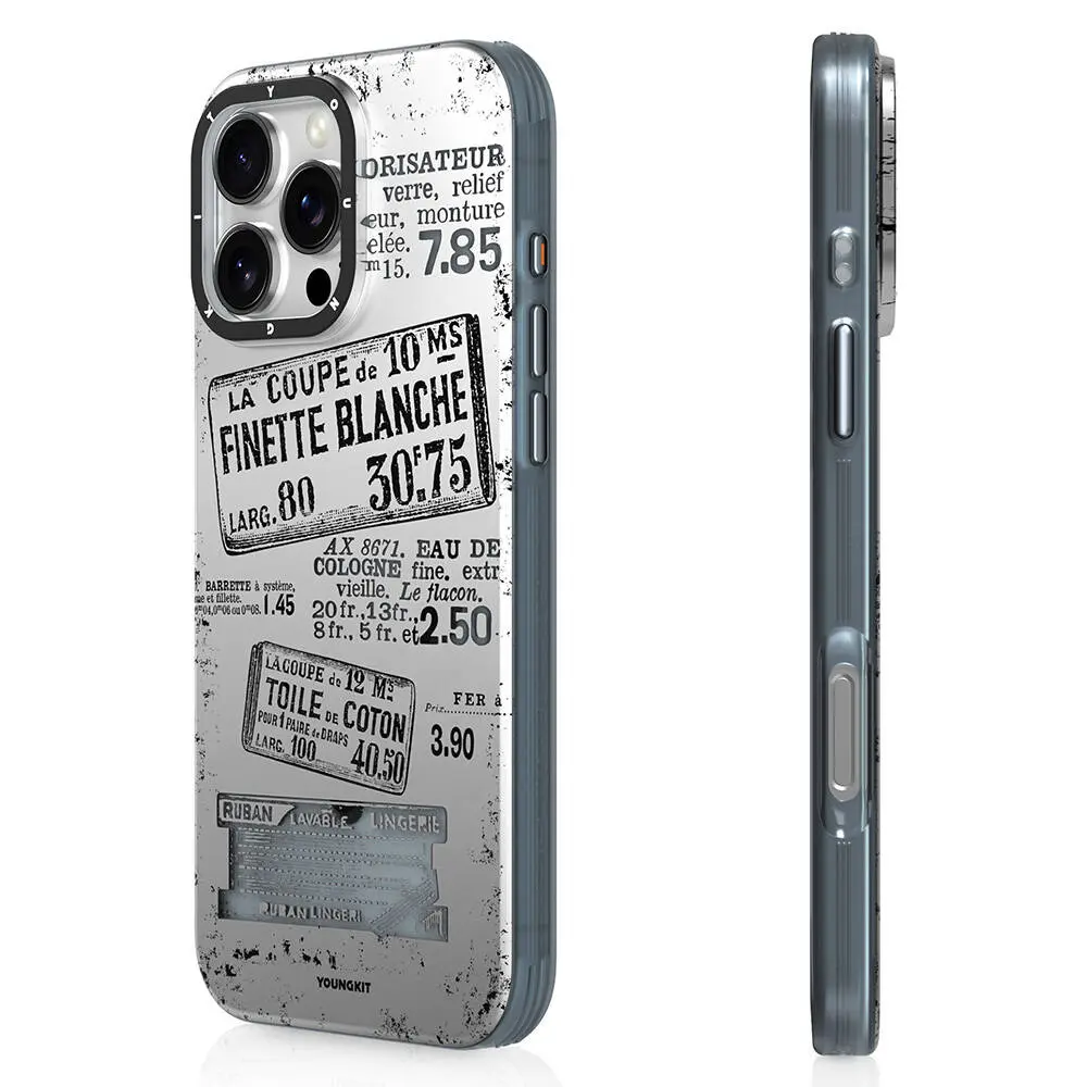 iPhone 16 Pro Max MagSafe Uyumlu Retro Desenli Kılıf - Youngkit Literary