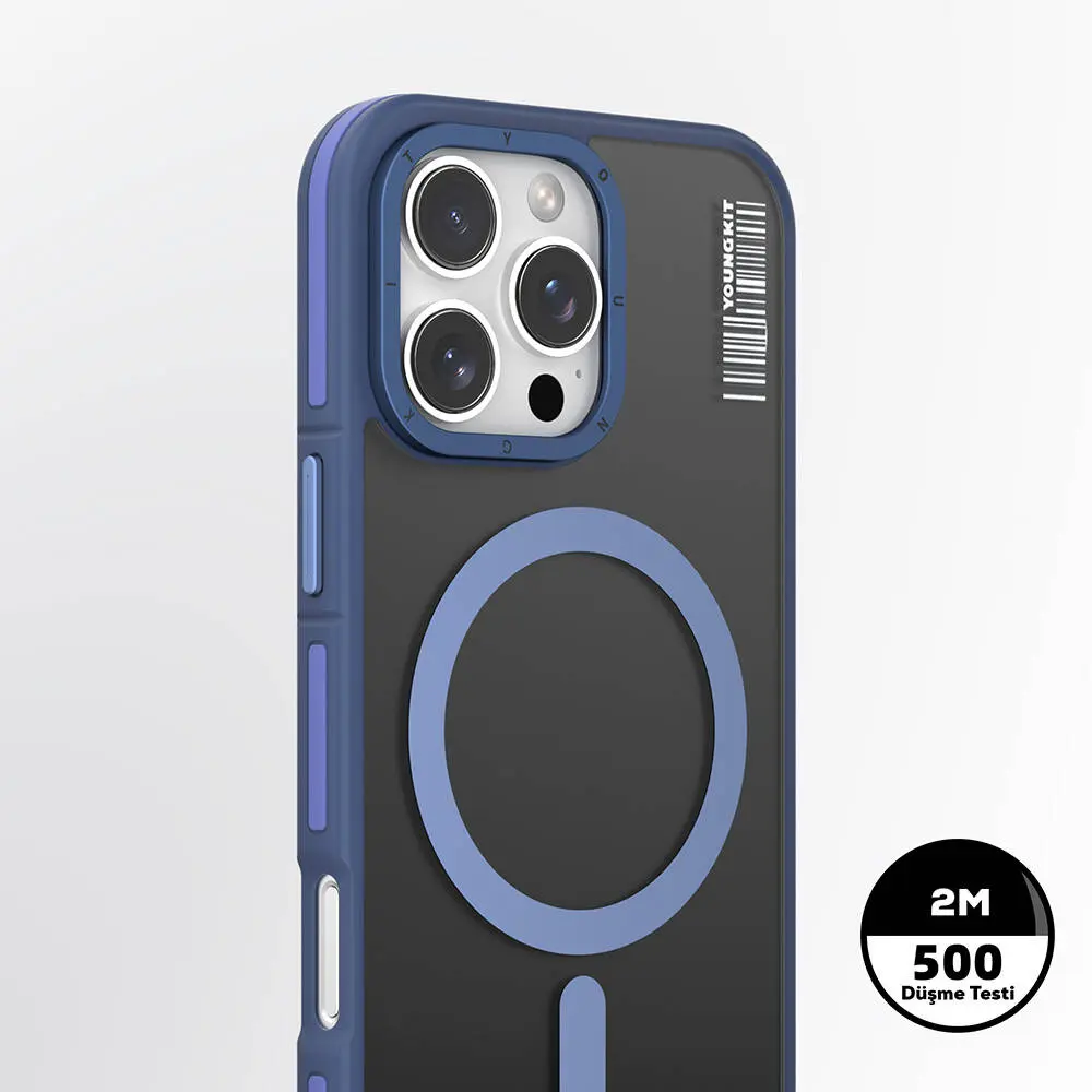 iPhone 16 Pro Max MagSafe Uyumlu Şeffaf Kılıf - Youngkit Rock Sand